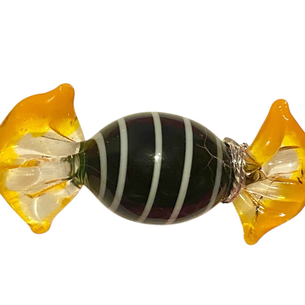 Art Glass Halloween Candies Orange and Black - Picture 4 of 4